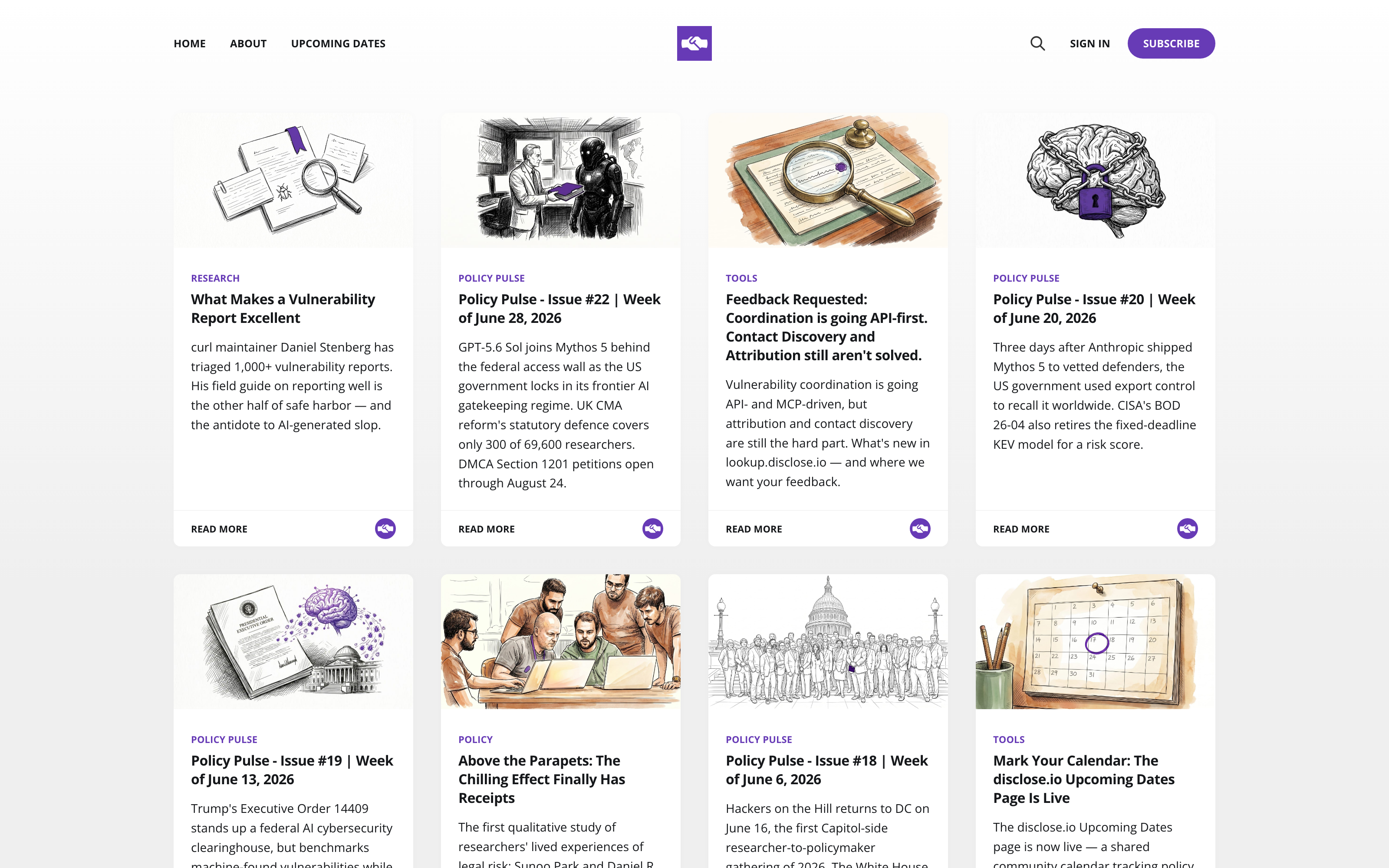 Live capture of blog.disclose.io and PolicyPulse updates